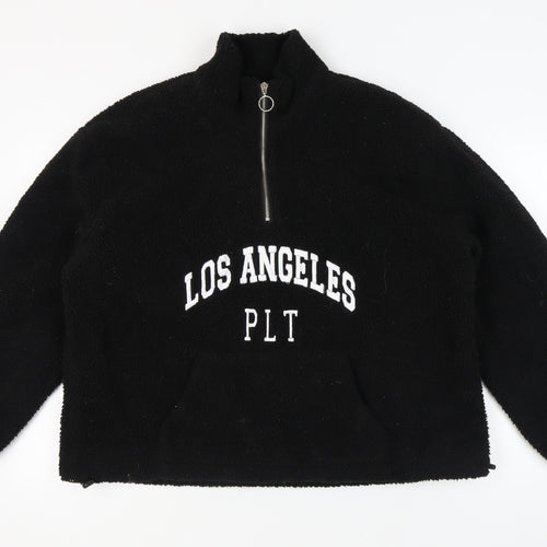 PrettyLittleThing Women's Black Logo Sweatshirt Size 12