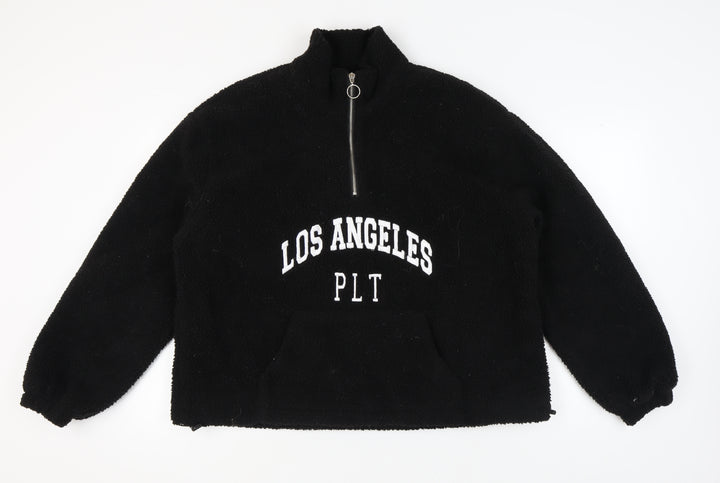 PrettyLittleThing Women's Black Logo Sweatshirt Size 12