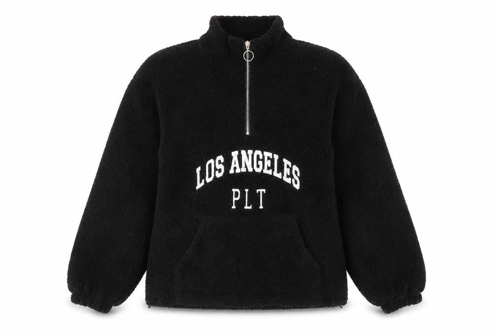 Front view of PRETTYLITTLETHING Women's Black Logo Sweatshirt, size 12