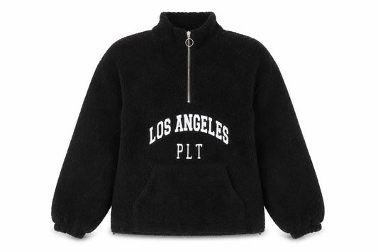 Front view of PRETTYLITTLETHING Women's Black Logo Sweatshirt, size 12