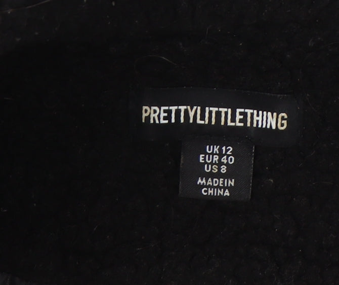 PrettyLittleThing Women's Black Logo Sweatshirt Size 12