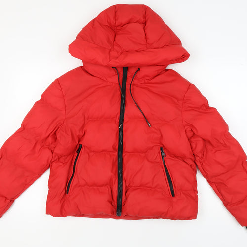 Next Women's Red Puffer Jacket, Size 12, Winter Essential