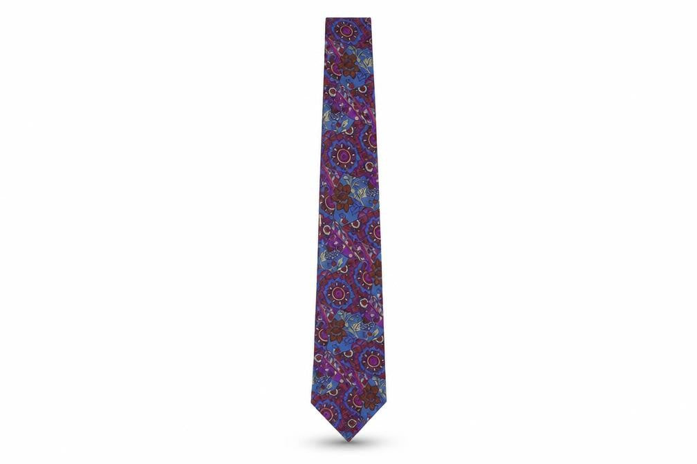 Front view of Pierre Cardin Men’s Multicoloured Floral Silk Tie