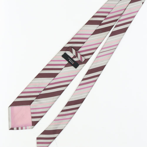 Thomas Nash Men's Striped Tie, Pink & Bronze, One Size