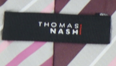 Thomas Nash Men's Striped Tie, Pink & Bronze, One Size