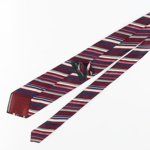 Racing Green Men's Silk Striped Tie - Red, Blue, Silver
