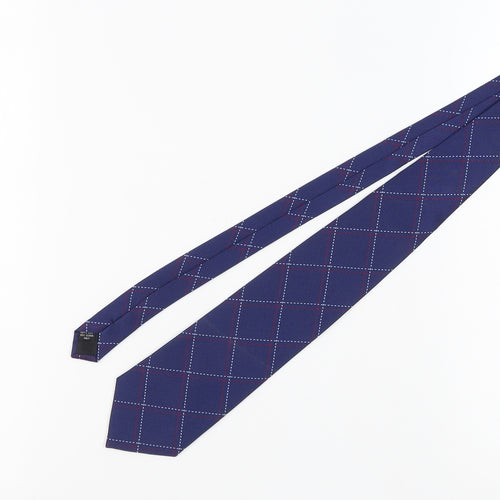 Van Heusen Men's Blue Silk Plaid Tie
