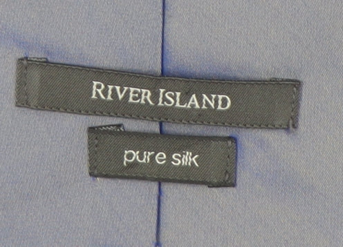 River Island Men's Blue Silk Slim Tie, One Size