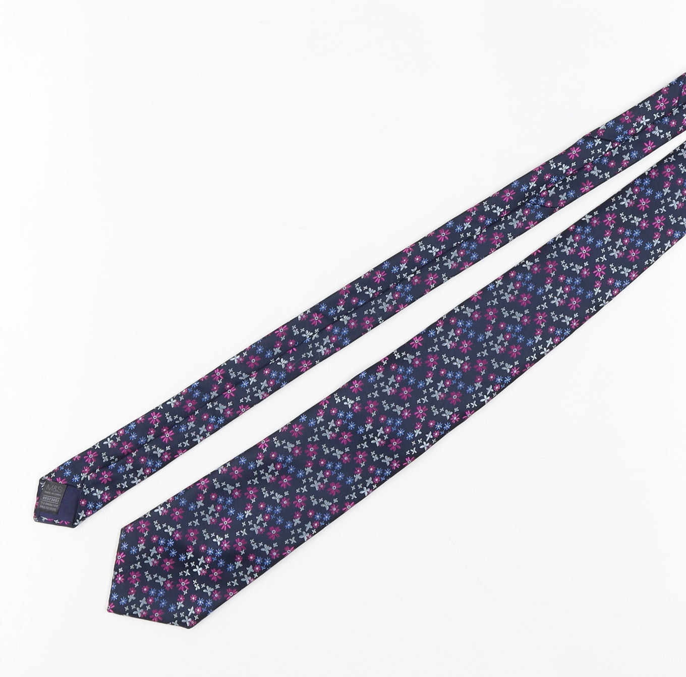 Marks and Spencer Men's Blue Floral Tie One Size