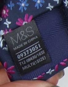 Marks and Spencer Men's Blue Floral Tie One Size