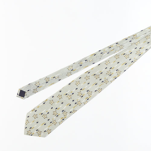 Pierre Victoire Men's Grey Geometric Silk Tie
