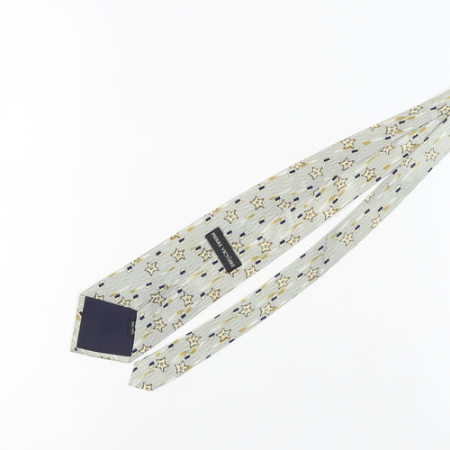 Pierre Victoire Men's Grey Geometric Silk Tie
