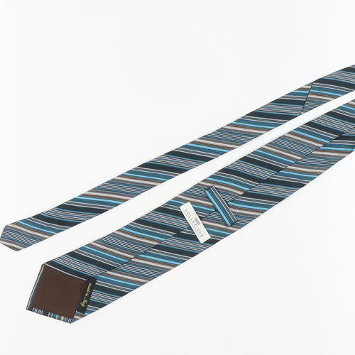 Marks and Spencer Men's Blue Striped Designer Tie