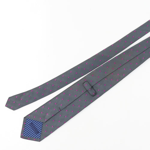 Charles Tyrwhitt Men's Grey Silk Polka Dot Slim Tie