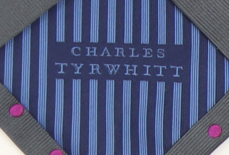 Charles Tyrwhitt Men's Grey Silk Polka Dot Slim Tie