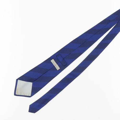 Alexandre Savile Row Men's Blue Silk Striped Tie