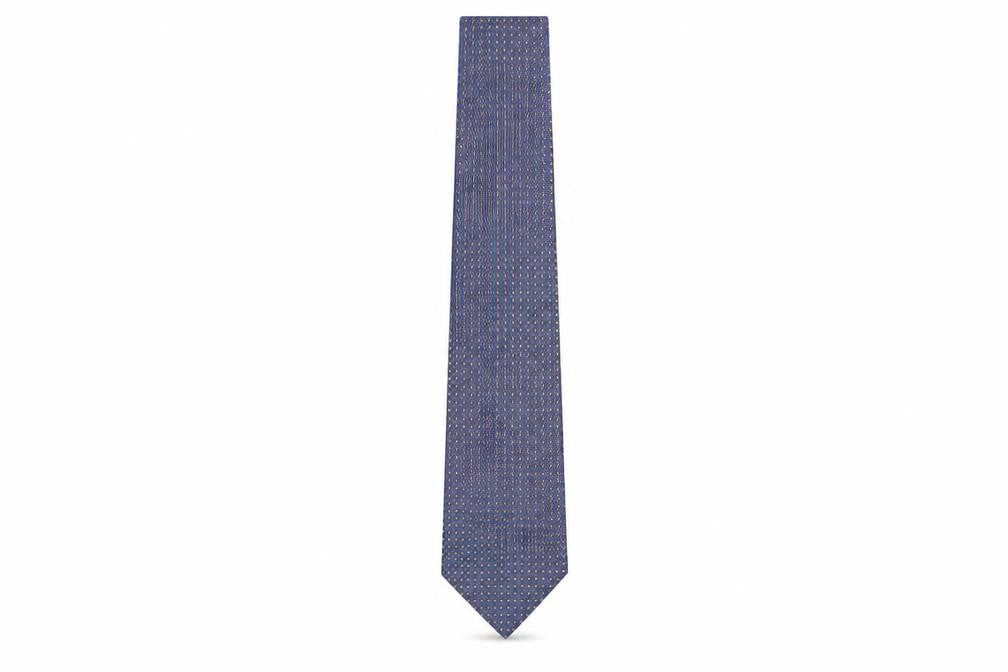 Front view of River Island Men's Blue Geometric Silk Tie One Size