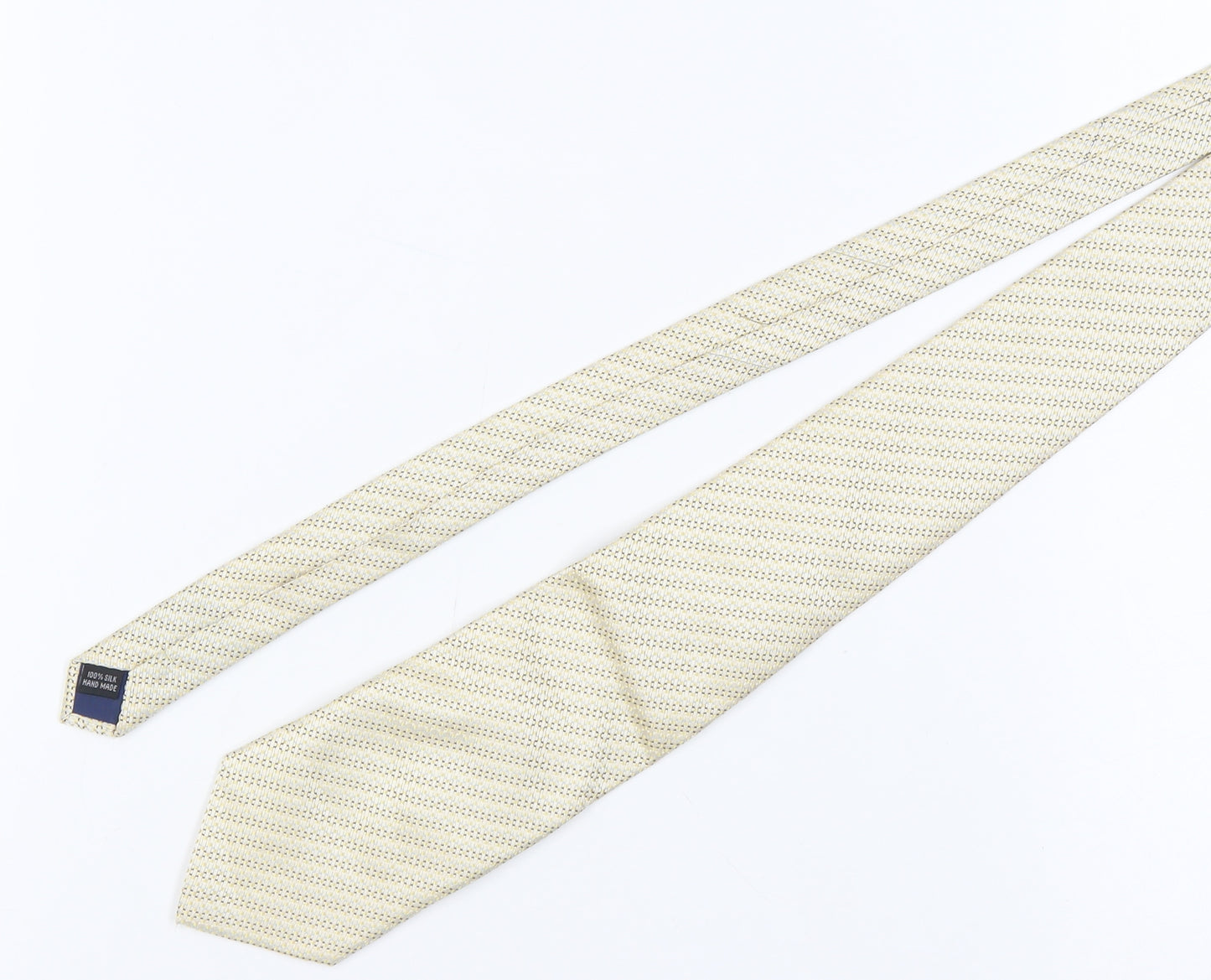 Milano Men's Beige Silk Geometric Tie