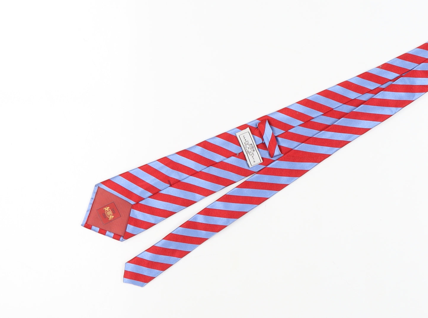 Hawes & Curtis Men's Red Blue Striped Silk Tie