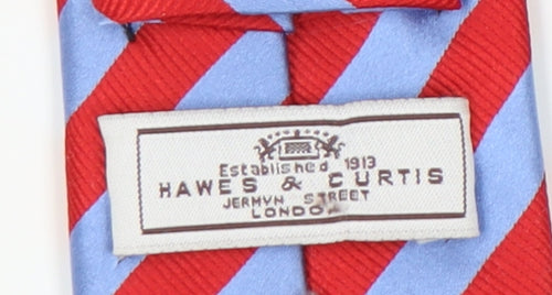 Hawes & Curtis Men's Red Blue Striped Silk Tie