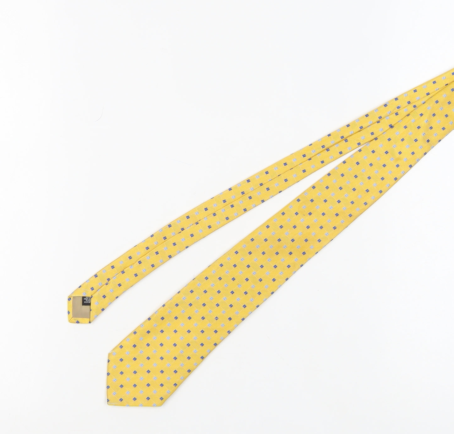 Joseph Turner Men's Yellow Geometric Silk Tie