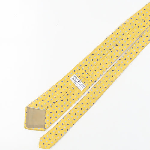 Joseph Turner Men's Yellow Geometric Silk Tie