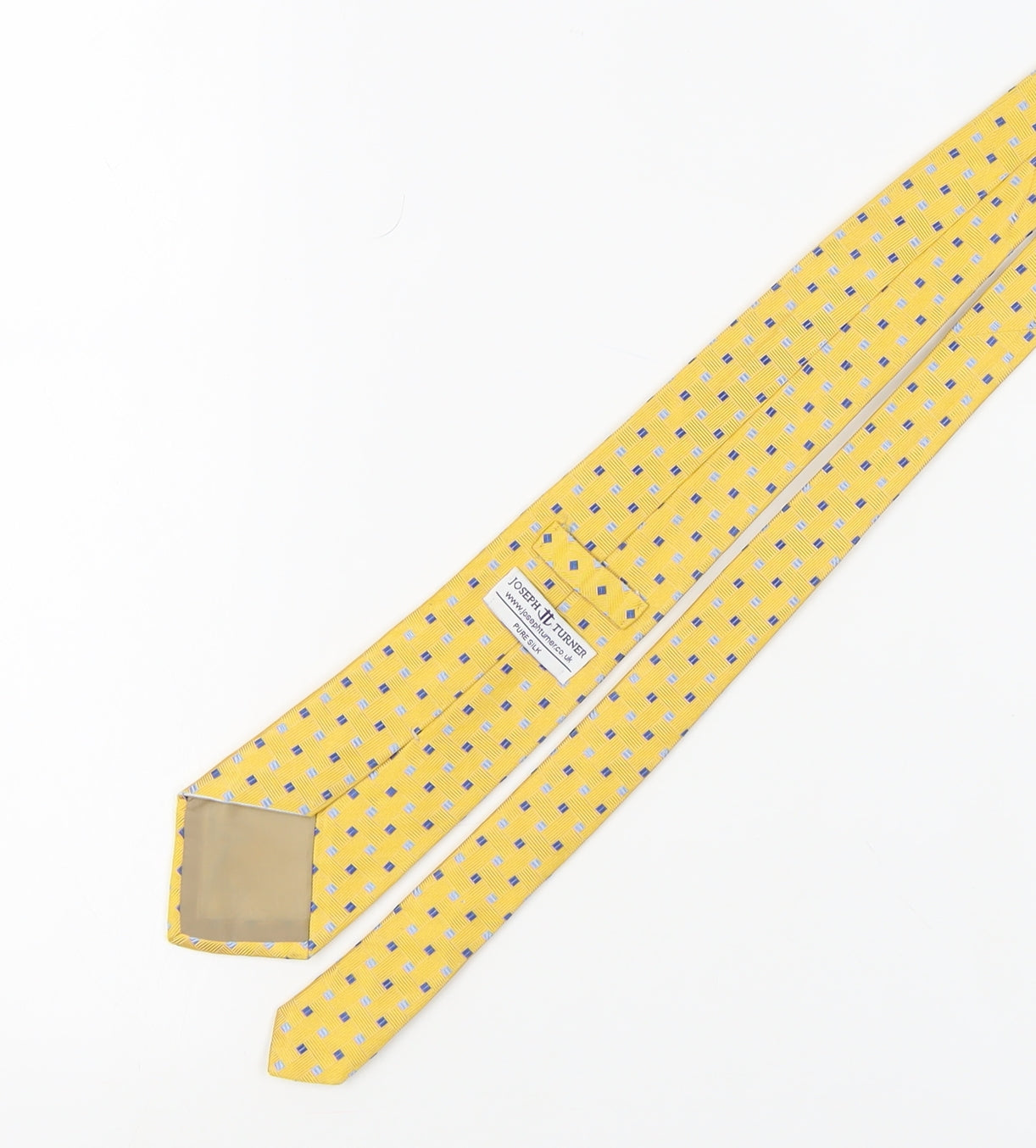 Joseph Turner Men's Yellow Geometric Silk Tie