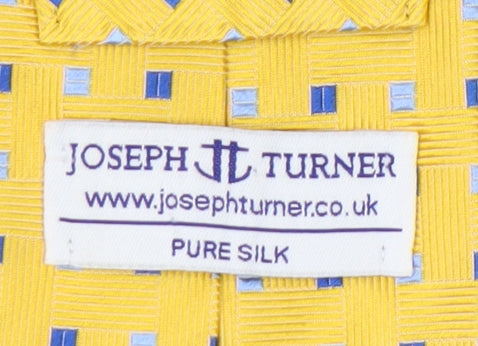 Joseph Turner Men's Yellow Geometric Silk Tie