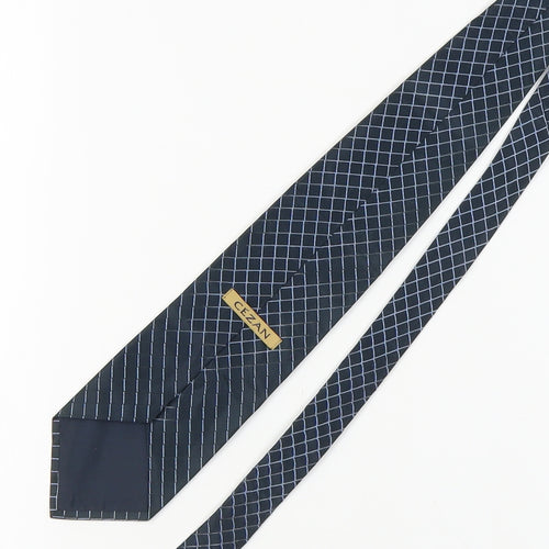 Cezan Men's Black Plaid Silk Tie