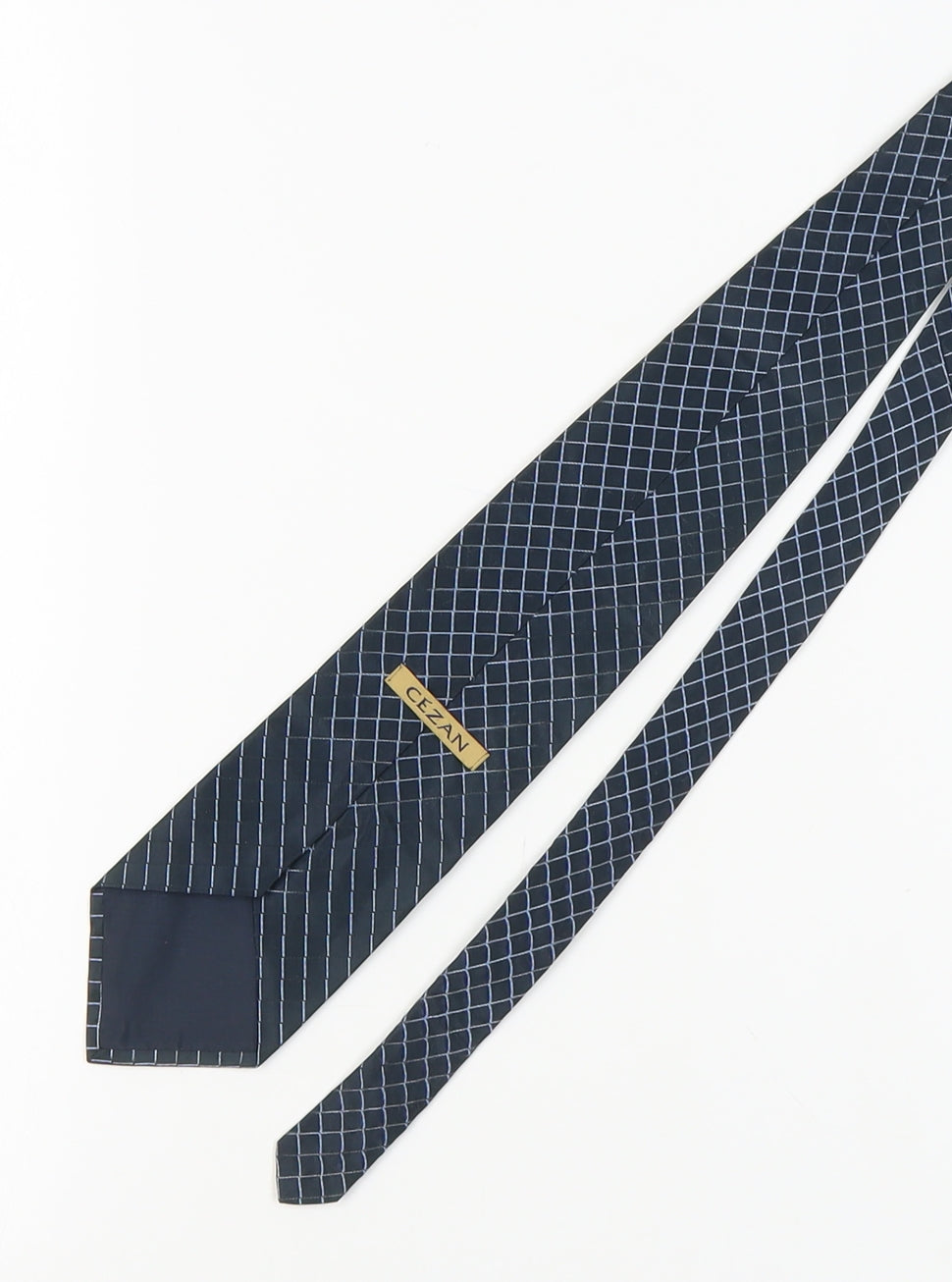 Cezan Men's Black Plaid Silk Tie