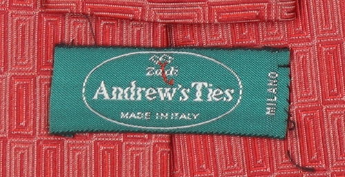 Andrew's Ties Men's Red Geometric Silk Tie