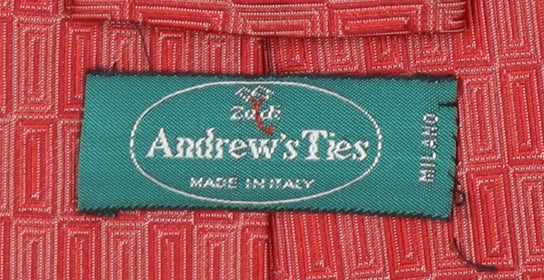 Andrew's Ties Men's Red Geometric Silk Tie