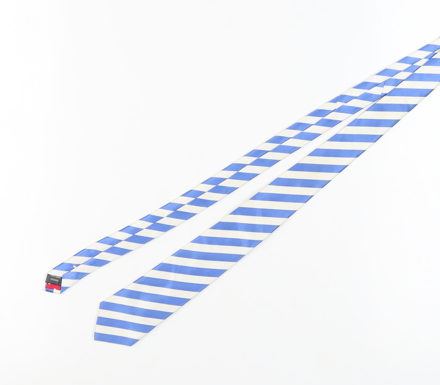 Jeff Banks Men's Blue & White Striped Silk Tie