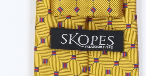 Skopes Men’s Yellow Geometric Polyester Tie