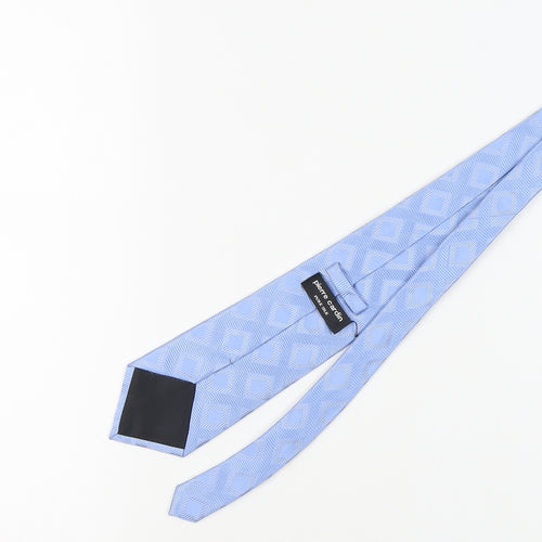 Pierre Cardin Men's Blue Geometric Silk Tie