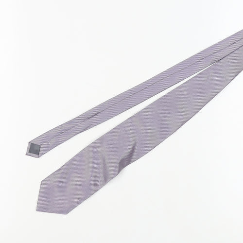 Sanpi Milano Men's Grey Striped Silk Tie One Size