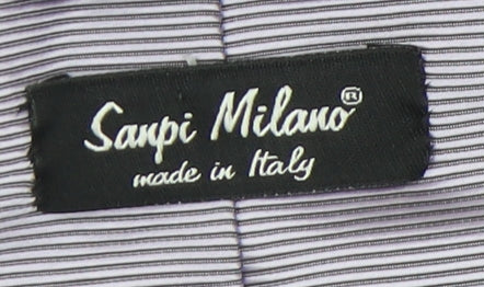 Sanpi Milano Men's Grey Striped Silk Tie One Size