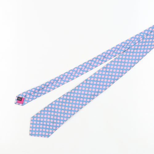 Alexandre Men's Blue Silk Polka Dot Tie