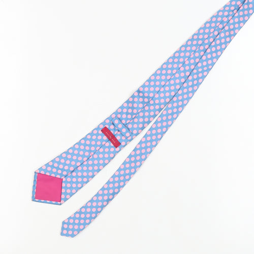 Alexandre Men's Blue Silk Polka Dot Tie