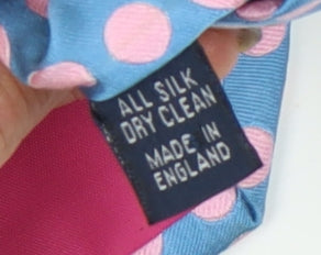 Alexandre Men's Blue Silk Polka Dot Tie