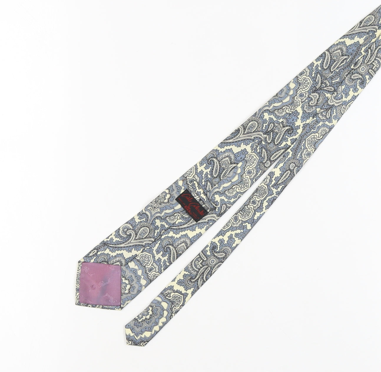 Carlo Colombo Men's Silk Paisley Tie Blue