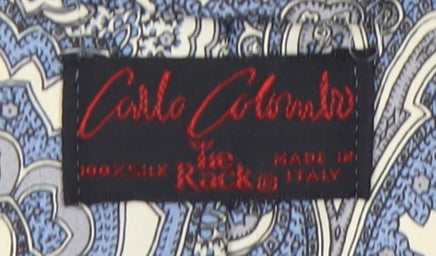 Carlo Colombo Men's Silk Paisley Tie Blue