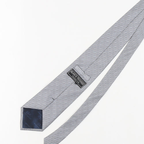 Bijoux Terner Grey Striped Silk Men's Designer Tie