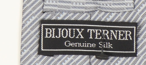 Bijoux Terner Grey Striped Silk Men's Designer Tie