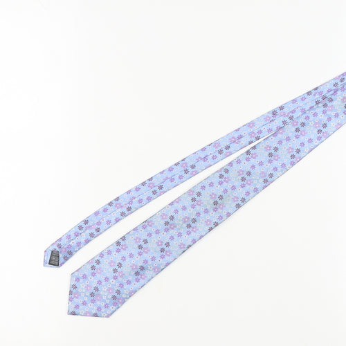 Marks and Spencer Men's Blue Floral Silk Tie