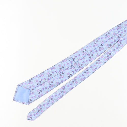 Marks and Spencer Men's Blue Floral Silk Tie