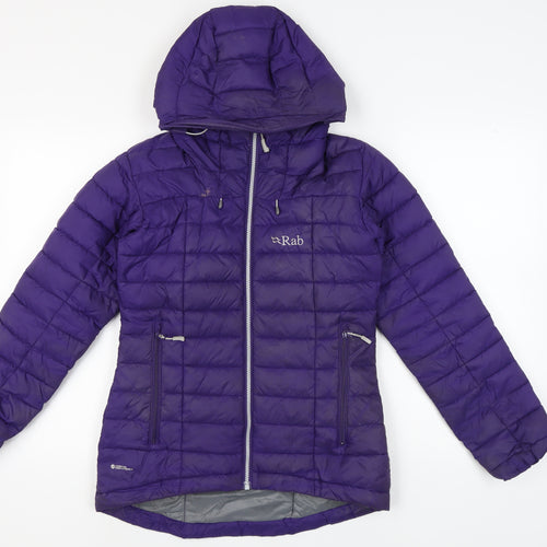 Rab Women's Purple Puffer Jacket UK 10 Hooded