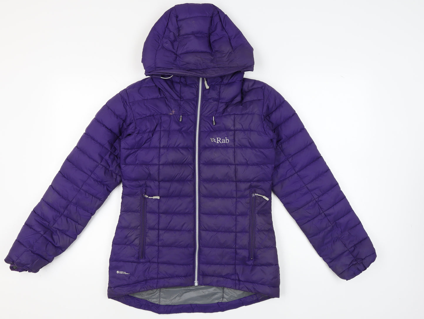 Rab Women's Purple Puffer Jacket UK 10 Hooded