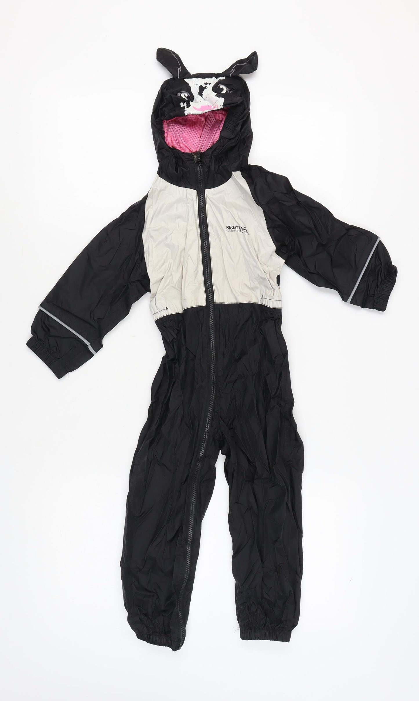 Regatta Girls Black Snowsuit 3-4 Years Hooded Animal Ears Winter