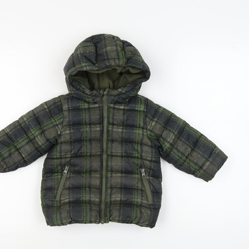 Benetton Unisex Baby Green Puffer Jacket 12M